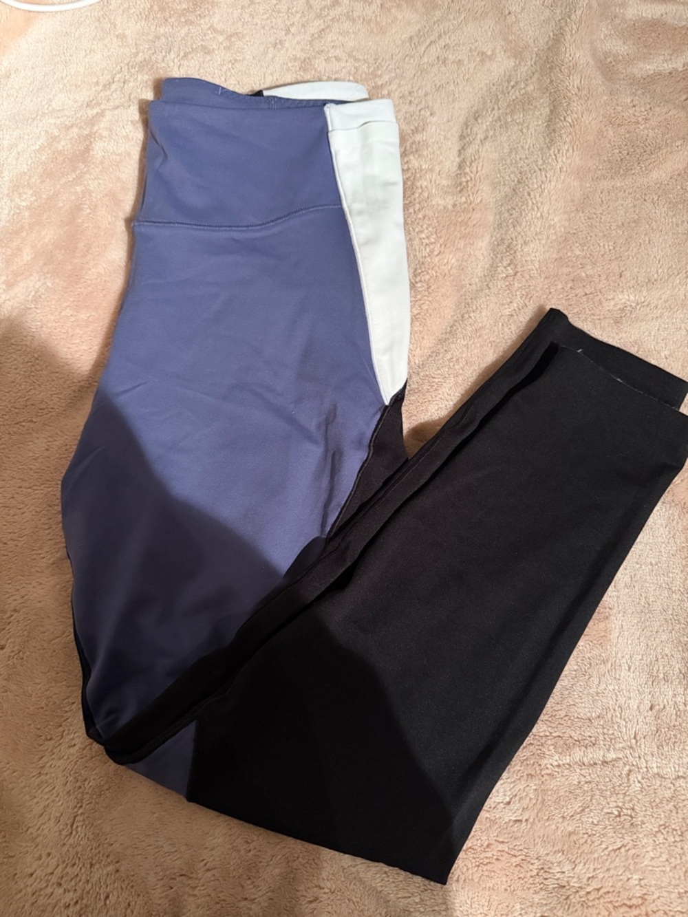 Victorias Secret Colorblock Active Leggings in Blue, White, and Black